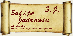 Sofija Jadranin vizit kartica